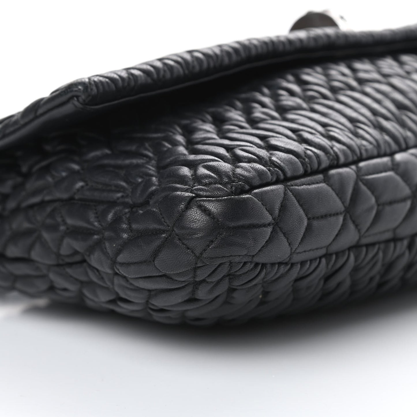 Nappa Matelasse Crystal Flap Clutch Black