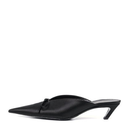 Balenciaga Satin Pointed Toe Knife Mules 39 Black 1 of 6