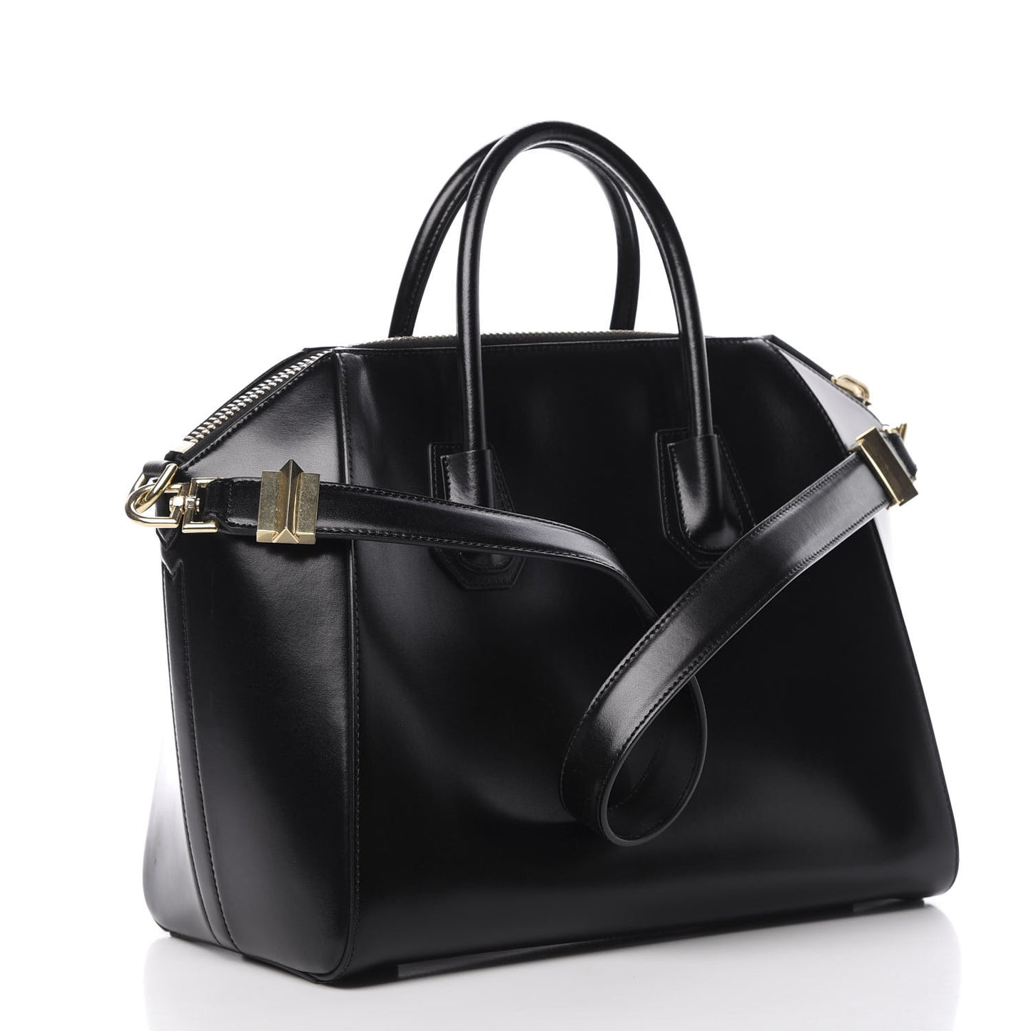 Shiny Lord Calfskin Medium Antigona Black