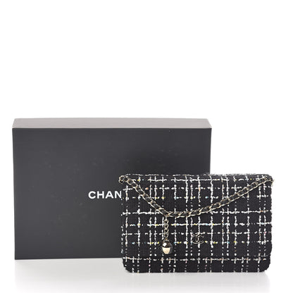 Chanel Tweed Wallet On Chain WOC Black 12 of 12