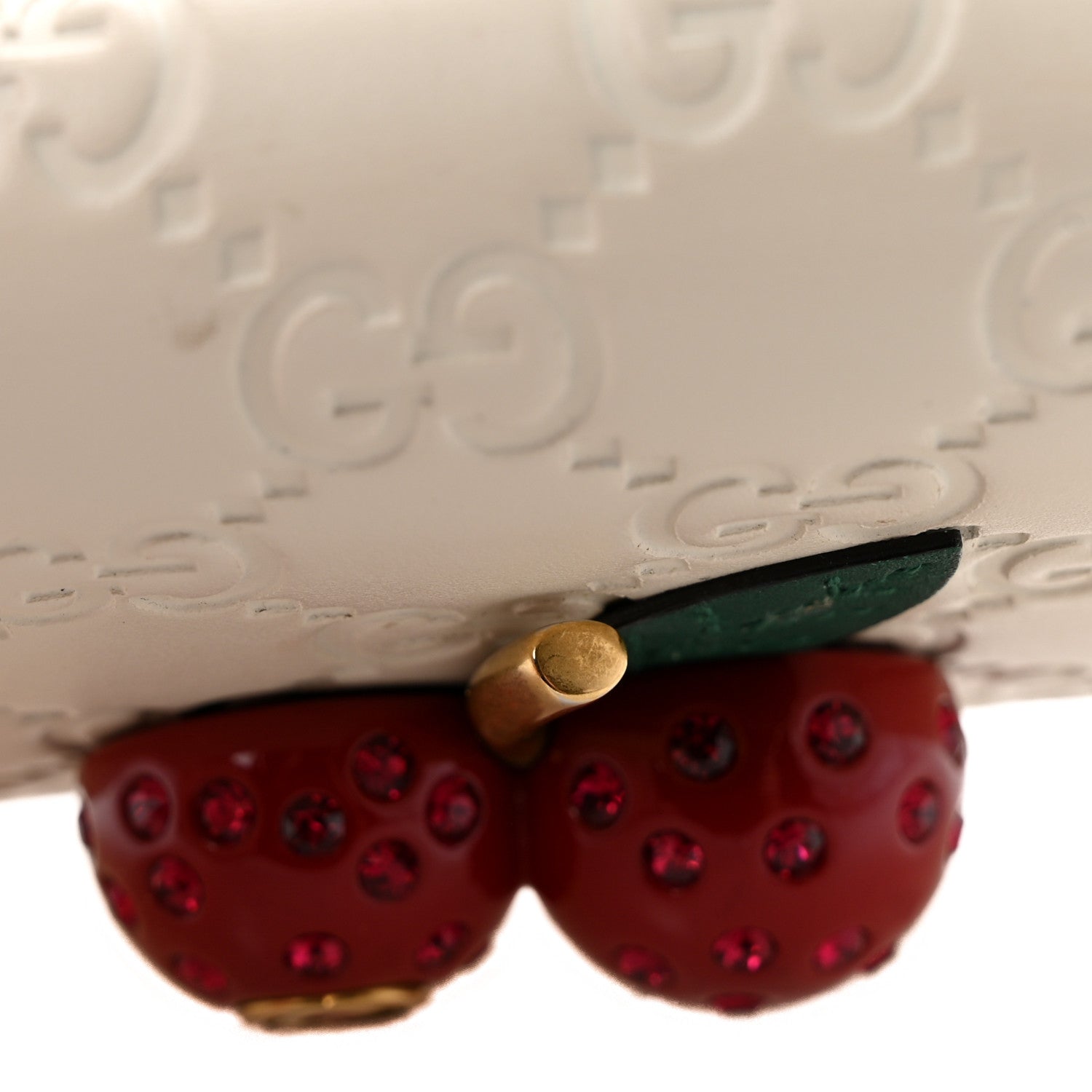 Gucci Guccissima Cherries Card Case Wallet White 11 of 11
