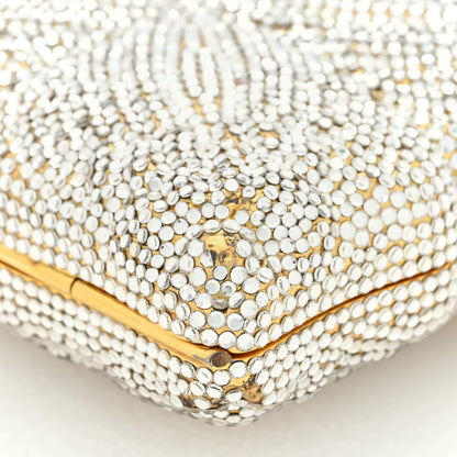 Judith Leiber Swarovski Crystal Minaudiere Clutch Gold Silver 8 of 12