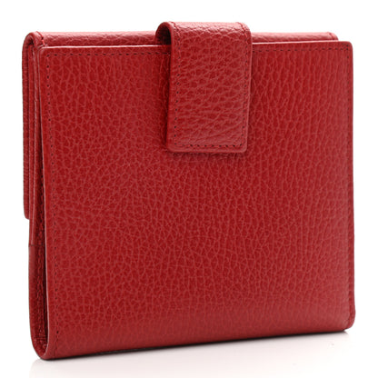 Gucci Dollar Calfskin Double G French Flap Wallet Hibiscus Red 3 of 7