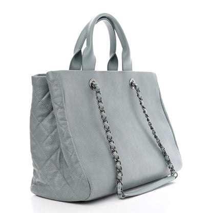 Chanel Caviar Lambskin Quilted Large Coco Break Shopping Bag Grey 5 of 15