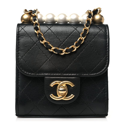 Chanel Goatskin Chic Pearls Clutch On Chain Black 1 of 10