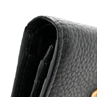 Gucci Pebbled Calfskin Animalier Card Case Black 9 of 11