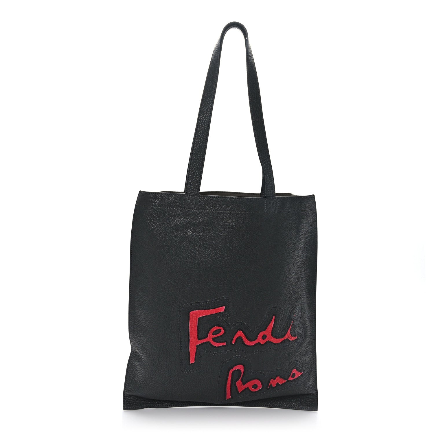 Fendi Cuoio Romano Logo Tote Black 1 of 10