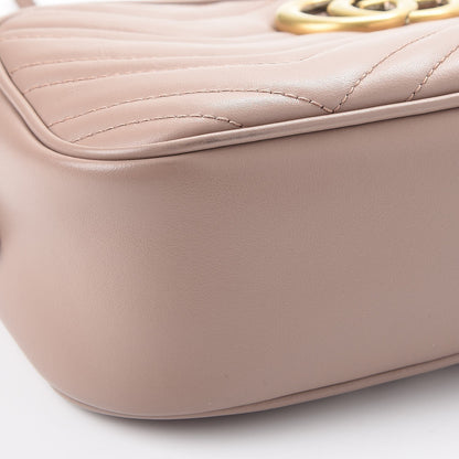Gucci Calfskin Matelasse Small GG Marmont Chain Shoulder Bag Taupe 10 of 11