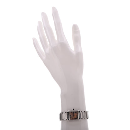 Cartier Stainless Steel Pink Mother of Pearl 20mm Tank Francaise Quartz Watch 2 of 6