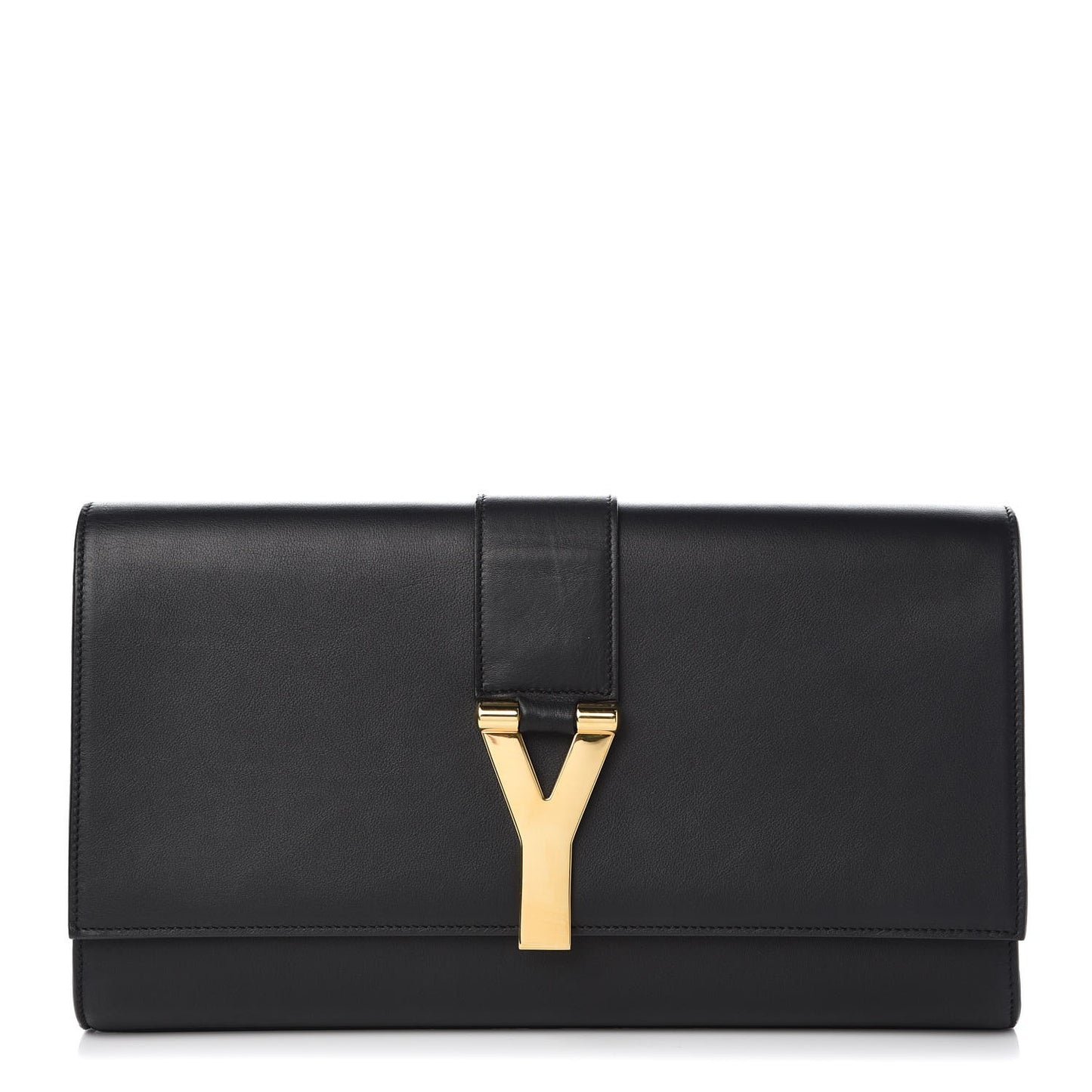 Calfskin Classic Y Ligne Clutch Black