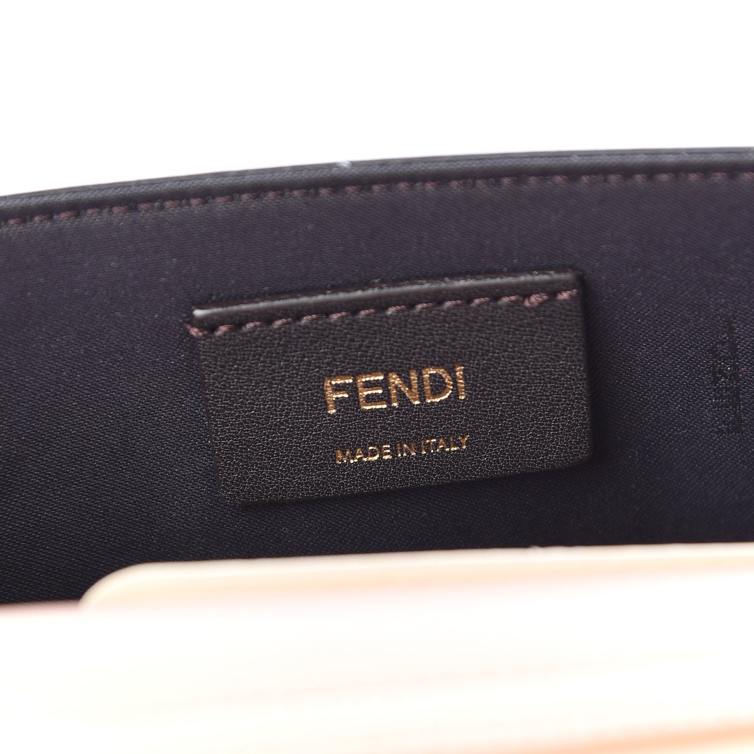 Fendi Vitello Cruise F is Fendi Bi-Color FF 1974 Embossed Envelope Belt Bag Maya Black Light Rose 7 of 11
