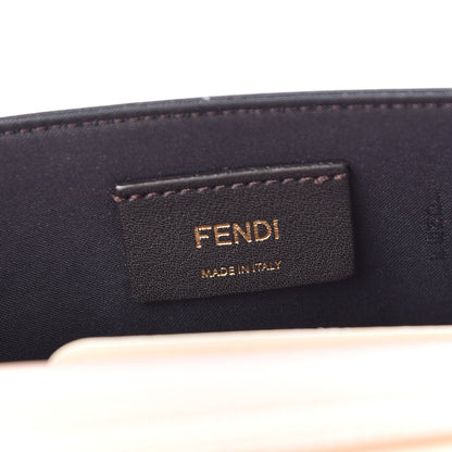 Fendi Vitello Cruise F is Fendi Bi-Color FF 1974 Embossed Envelope Belt Bag Maya Black Light Rose 7 of 11