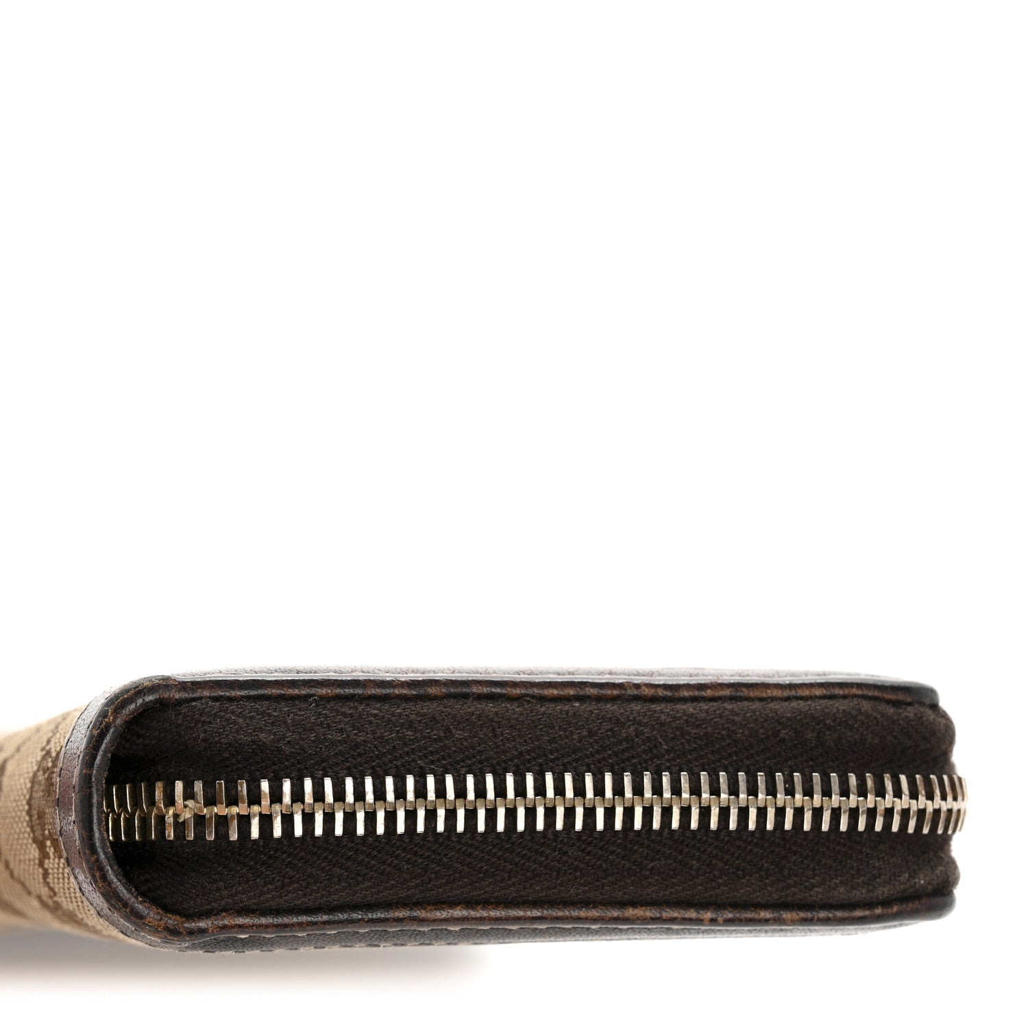 Gucci Monogram Calfskin Bamboo Tassel Zip Around Wallet Beige Ebony Chocolate 10 of 10