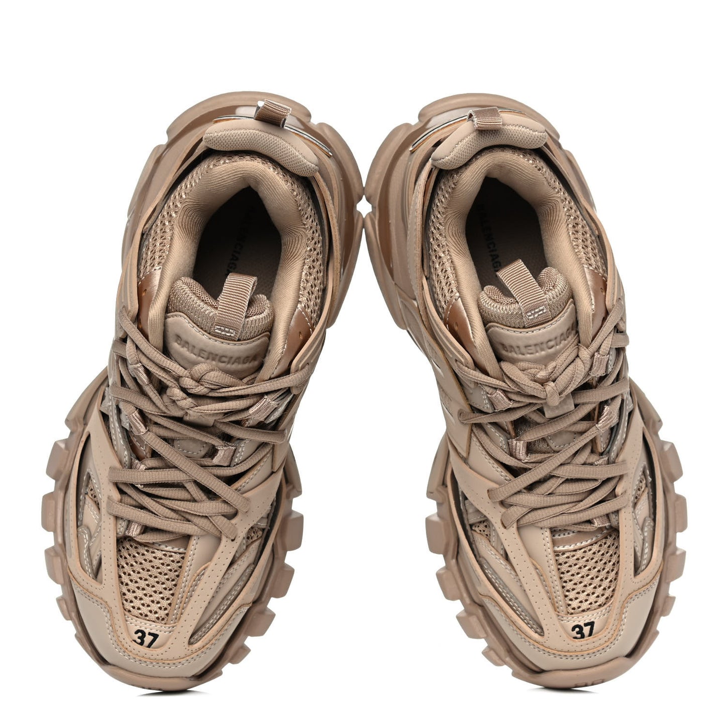 Mesh Rubber Uni-Matte Full Color Womens Track Sneakers 37 Full Beige