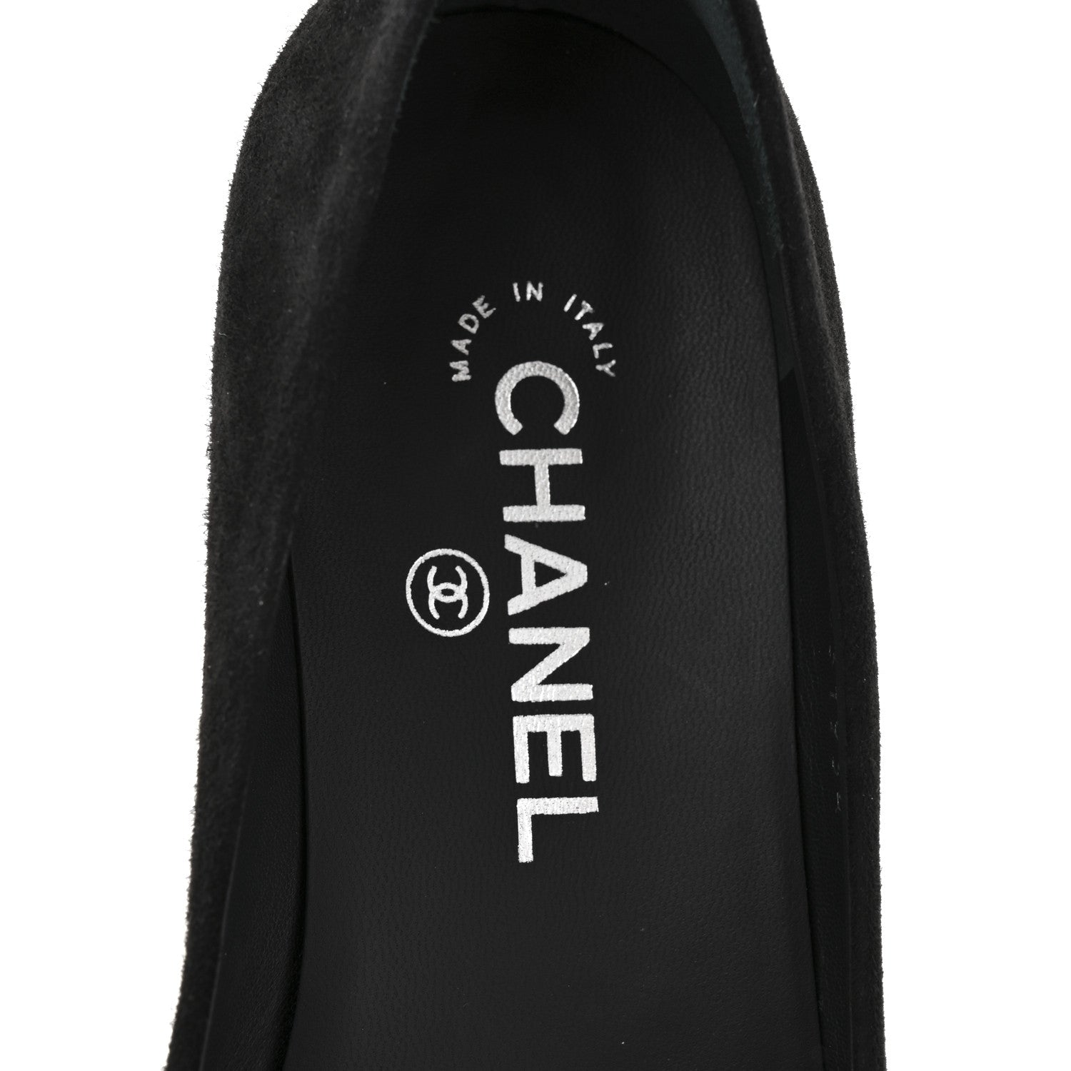 Chanel Suede Patent Camellia CC Ballerina Flat 37 Navy Black 8 of 10