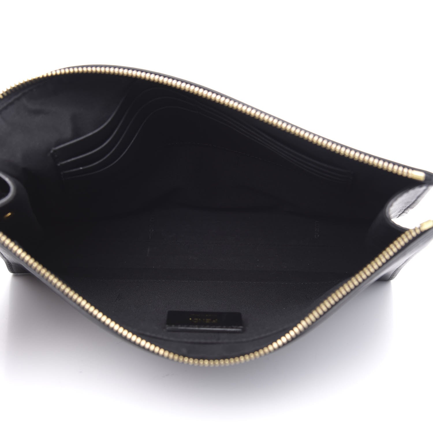 Fendi Vitello Grace Eyebrow Monster Eyes Embossed Pouch Black 5 of 12