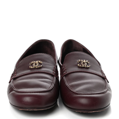 Chanel Calfskin CC Chain Mocassin Loafers 42 Burgundy 2 of 14