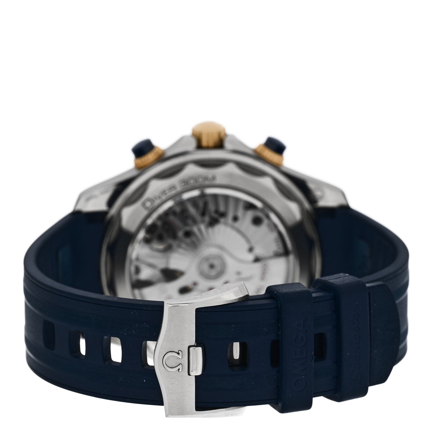 Stainless Steel 18K Yellow Gold Rubber 44mm Seamaster Diver 300M Co-Axial Master Chronometer Automatic Watch Blue 210.22.44.51.03.001