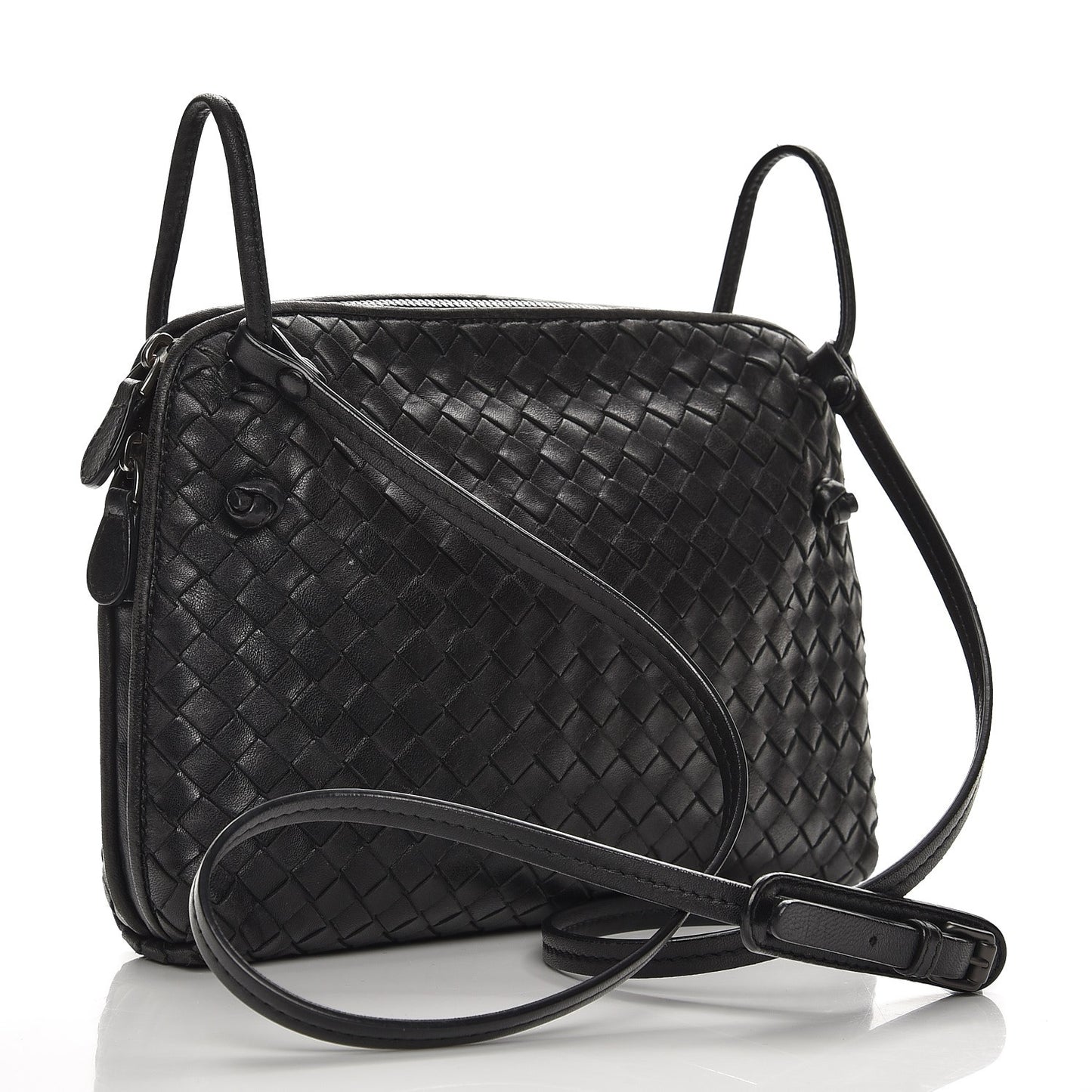 Nappa Intrecciato Pillow Crossbody Messenger Nero Black