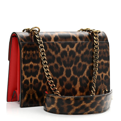 Christian Louboutin Calfskin Leopard Print Small Elisa Shoulder Bag Brown 2 of 9
