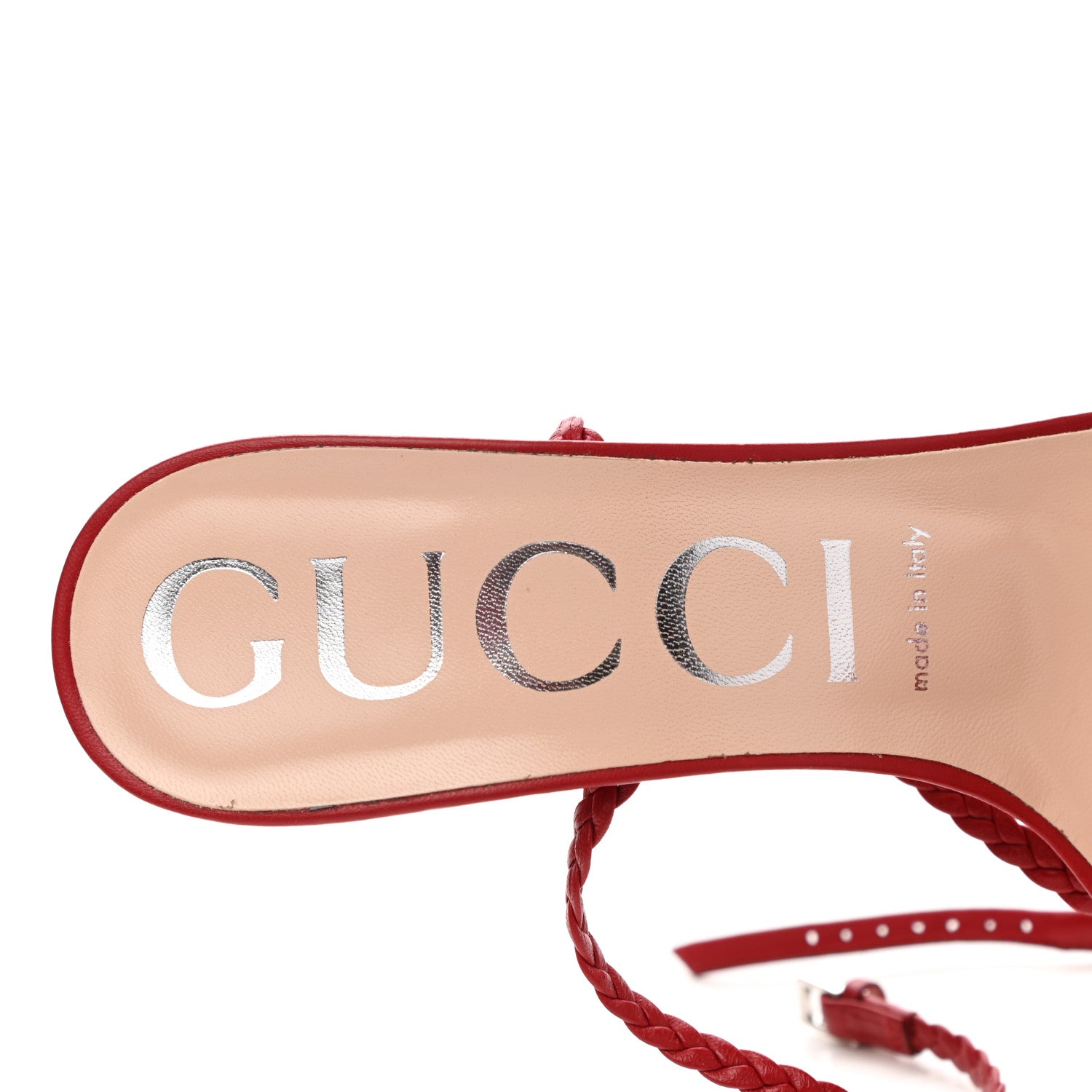 Gucci Nappa Braided Sandals 38 Red 8 of 9