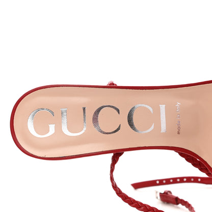 Gucci Nappa Braided Sandals 38 Red 8 of 9