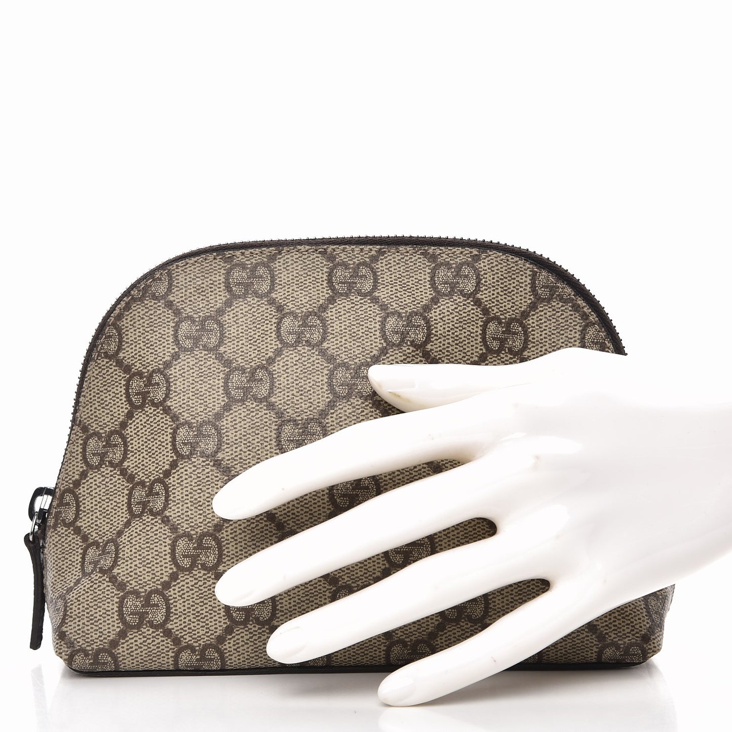 Coated Canvas Monogram Cosmetic Case Dark Brown