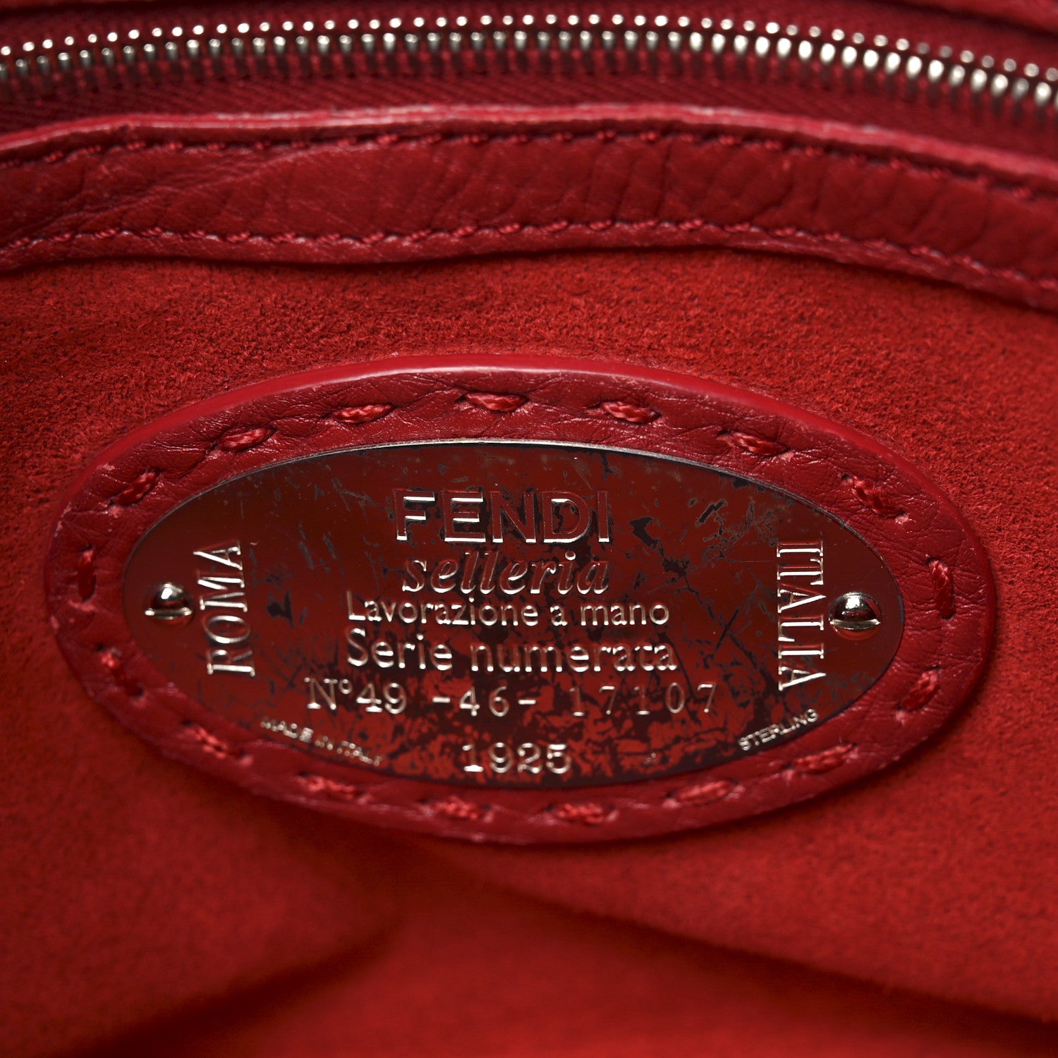 Fendi Cuoio Romano Selleria Lei Boston Tote Rosso 6 of 11