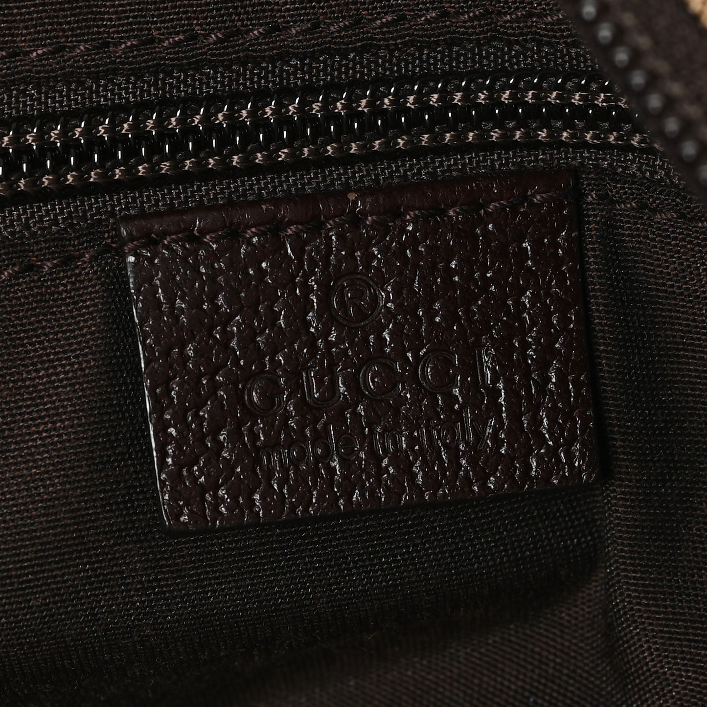GG Monogram Small Web Handle Bucket Tote  Dark Brown
