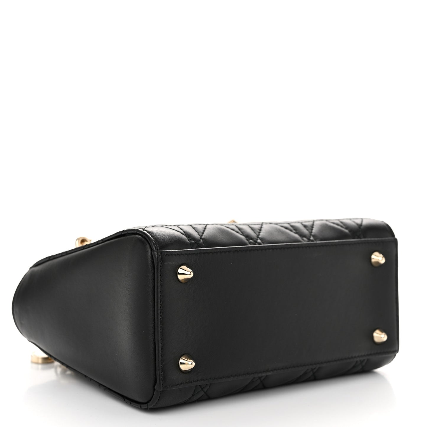 Lambskin Cannage Lady Dior Double Chain Bag Black