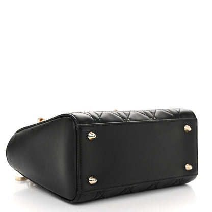 Christian Dior Lambskin Cannage Lady Dior Double Chain Bag Black 4 of 11
