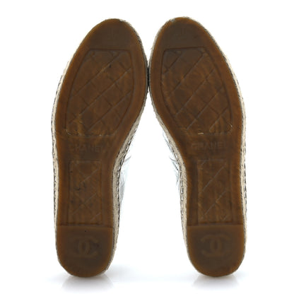 Chanel Laminated Goatskin CC Espadrilles 38 Silver 6 of 13