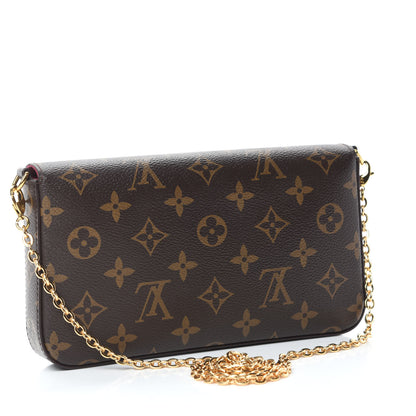 Louis Vuitton Monogram Pochette Felicie Chain Wallet Fuchsia 3 of 10