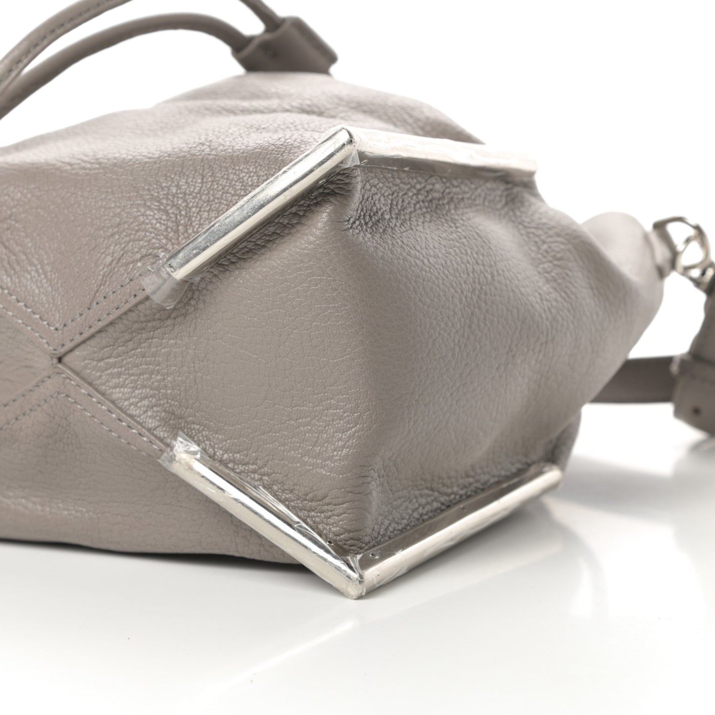 Calfskin Small Scout Bucket Bag Pebble