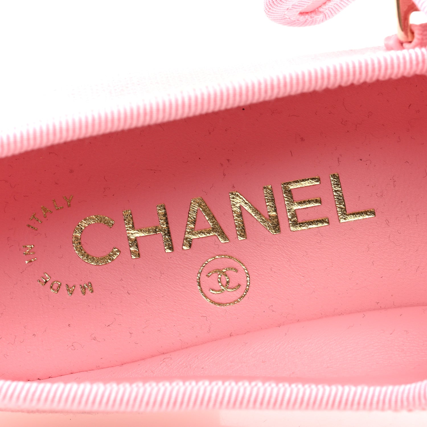 Chanel Fabric Grosgrain Mary Jane Flats 38 Light Pink Black 8 of 8