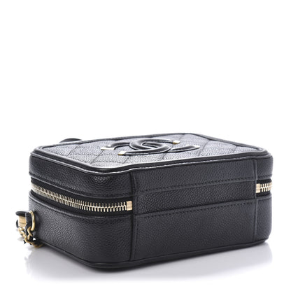 Chanel Caviar Quilted Small CC Filigree Vanity Case Black 4 of 11