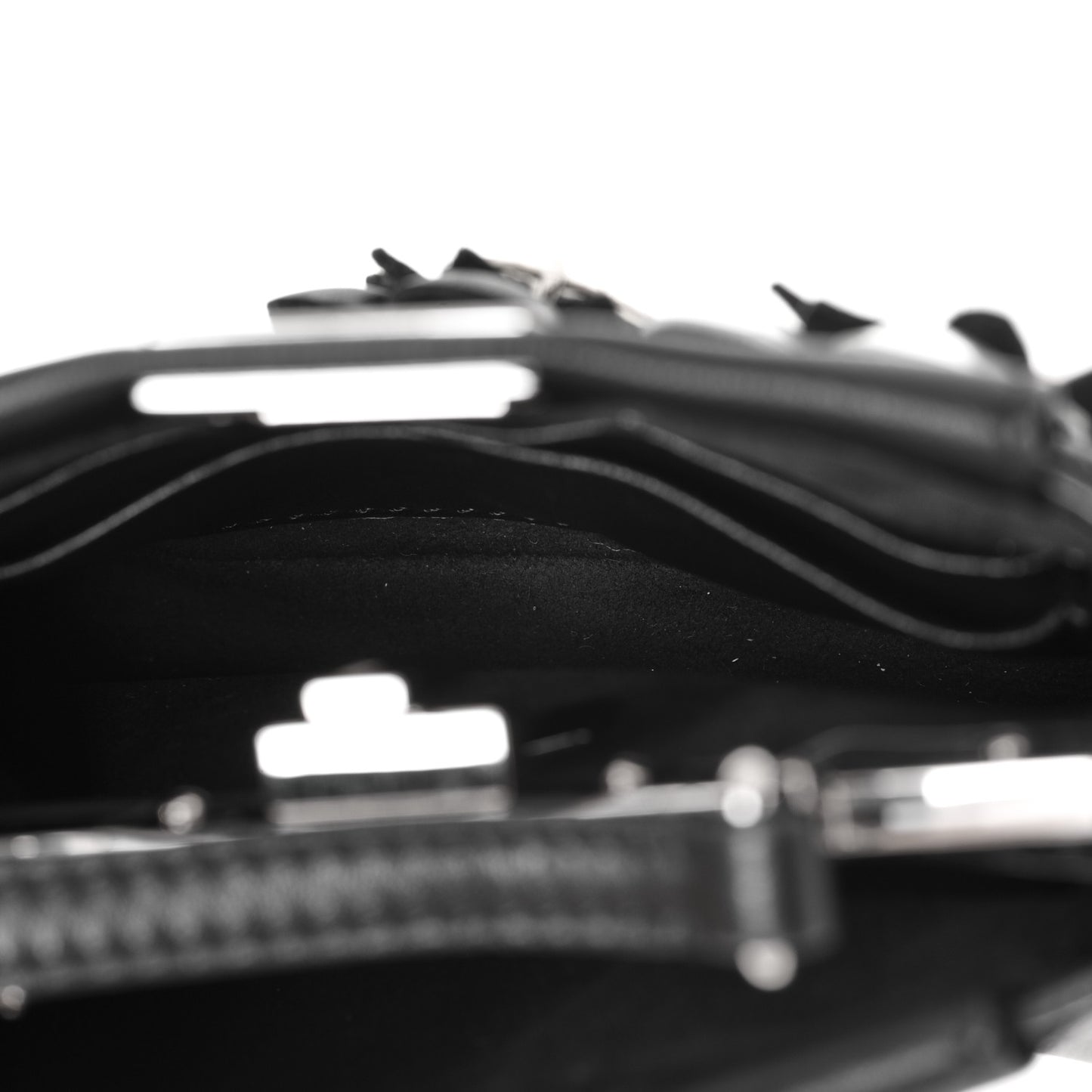 Nappa Crystal Flowerland Micro Peekaboo Iconic Satchel Black