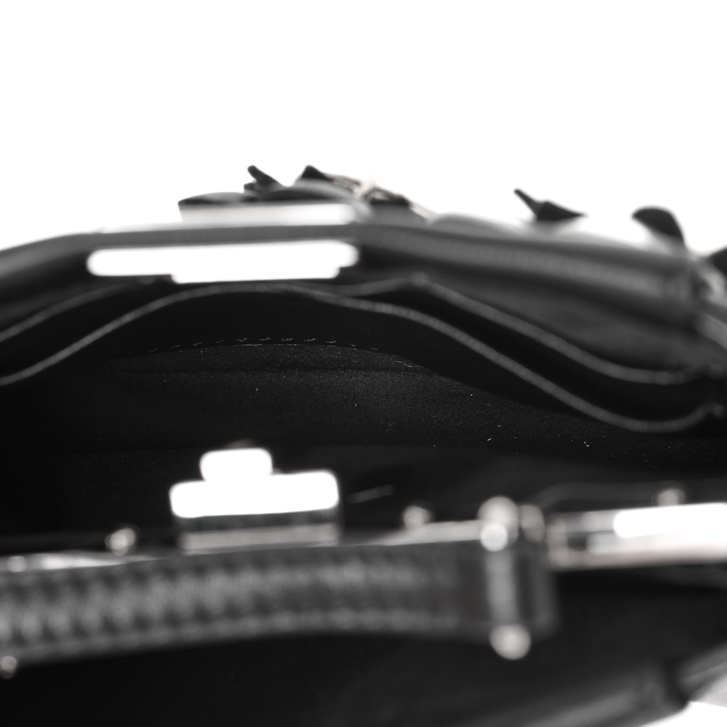 Fendi Nappa Crystal Flowerland Micro Peekaboo Iconic Satchel Black 5 of 11