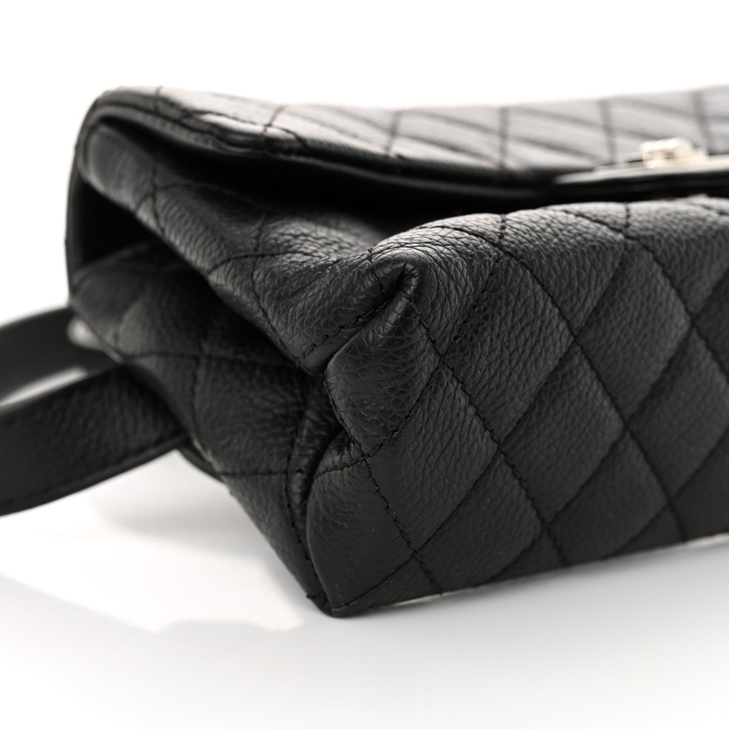 Chanel Grained Calfskin Quilted 2.55 Reissue Flap Belt Bag Clutch  Black 10 of 12