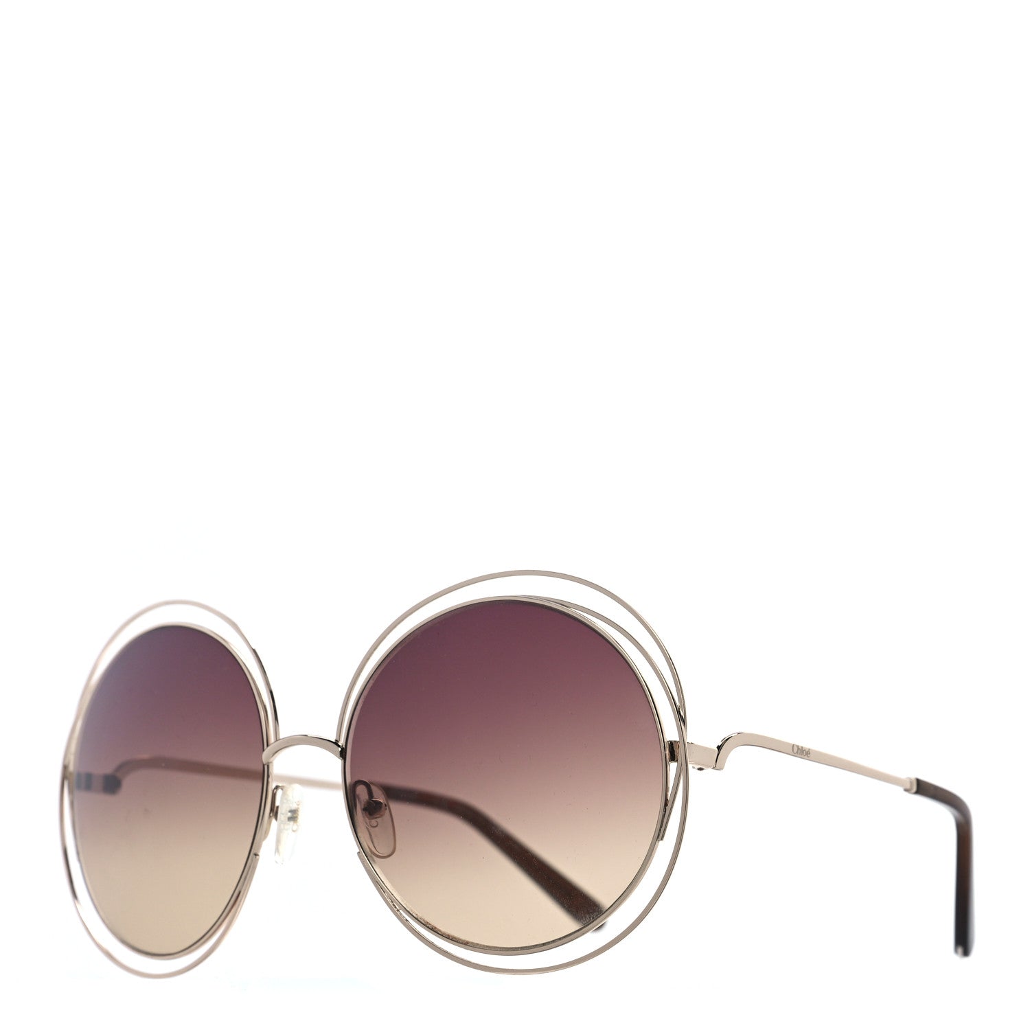 Chloe Oversize Round Carlina Oversized Round Sunglasses CE114S Gold Grey Metallic 1 of 6