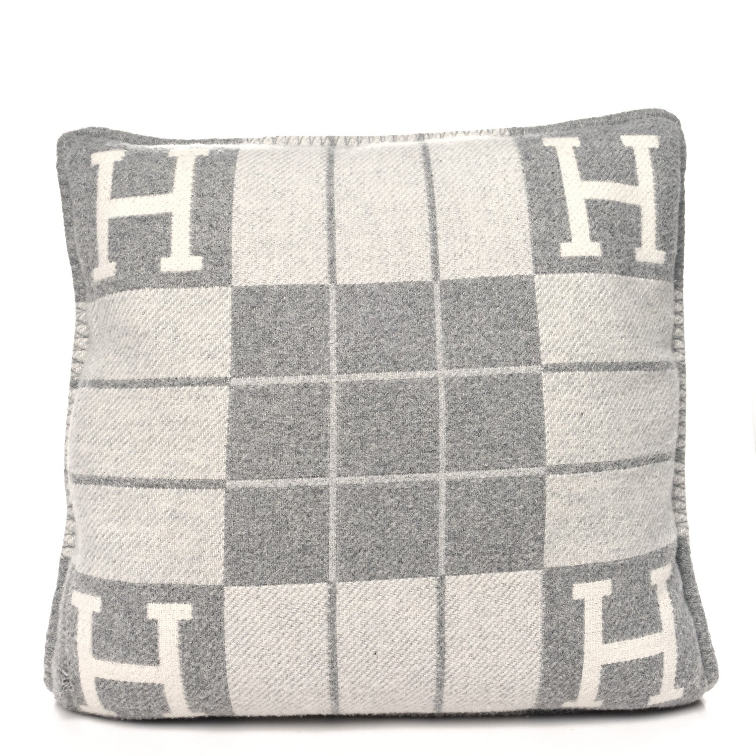 Hermes Wool Cashmere Avalon III Pillow PM Ecru Gris Clair 2 of 4