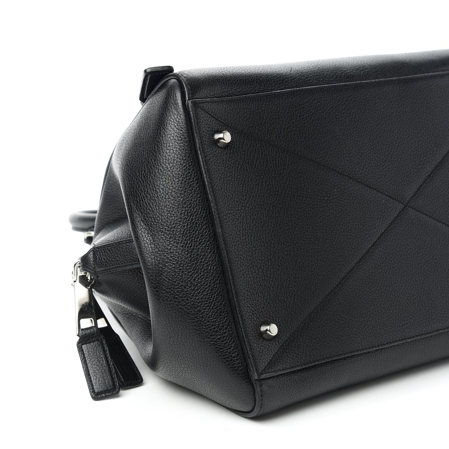 Textured Calfskin Small Incognito Satchel Black