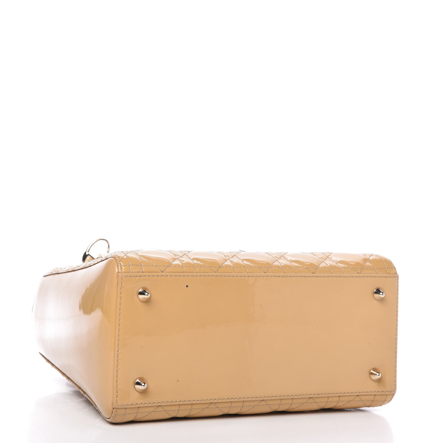 Christian Dior Patent Cannage Medium Lady Dior Beige 4 of 9