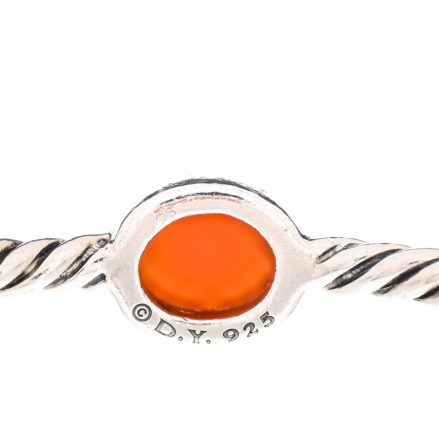 David Yurman Sterling Silver Carnelian Color Classics 4 Station Bangle Bracelet 4 of 4