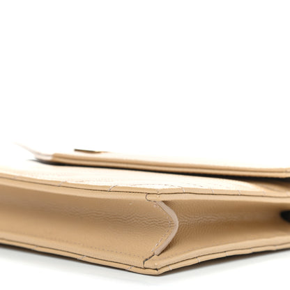 Saint Laurent Grain De Poudre Matelasse Chevron Monogram Envelope Chain Wallet Nude Powder 6 of 9