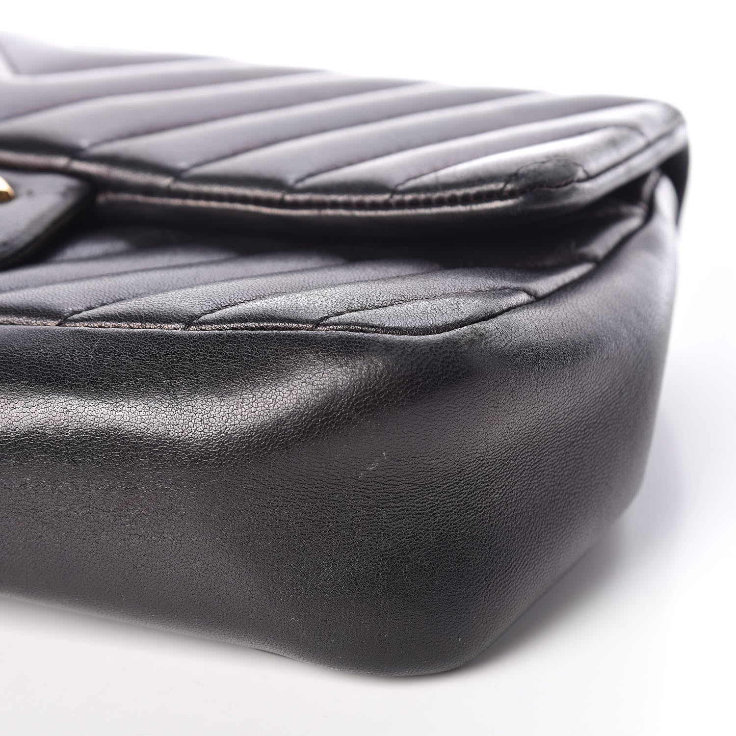 Chanel Lambskin Chevron Quilted Small Single Flap Black 11 of 15