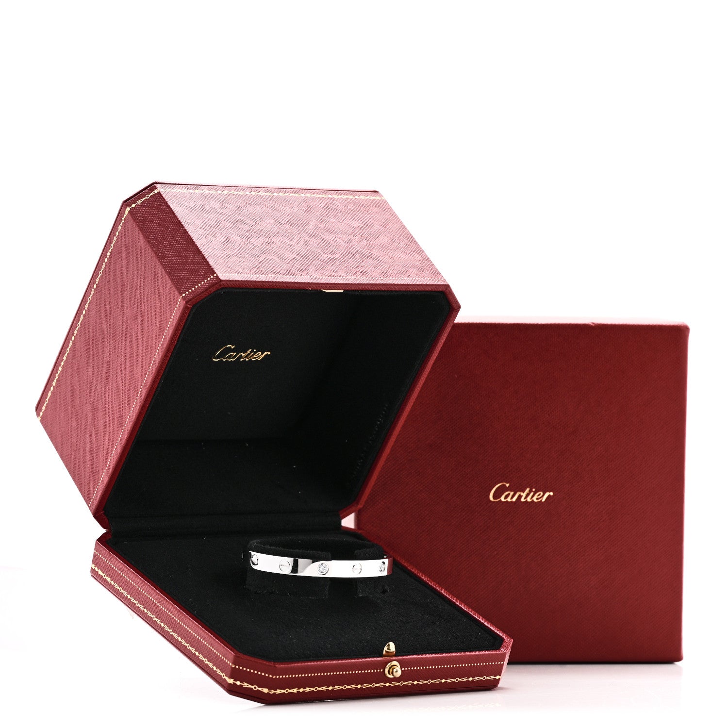Cartier 18K White Gold 4 Diamond LOVE Bracelet 16 8 of 8