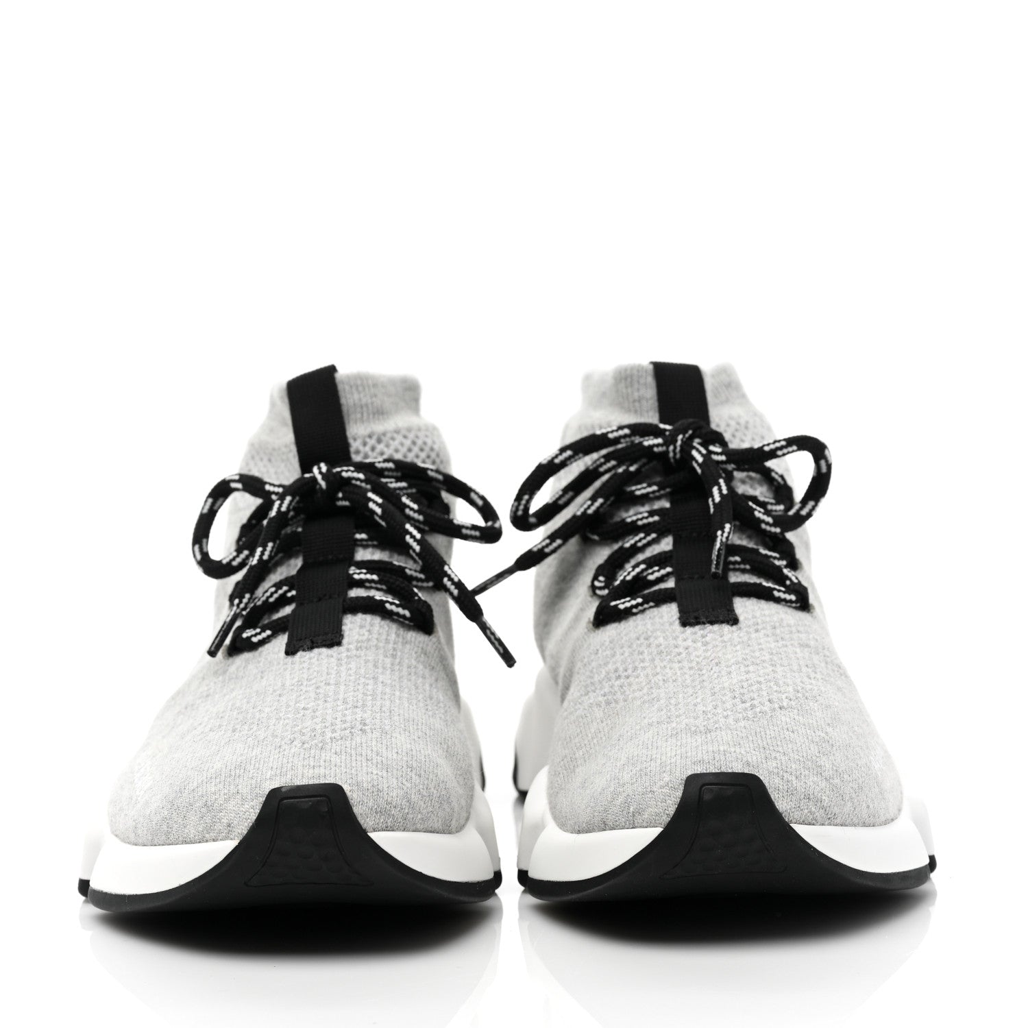 Balenciaga Sweatshirt Knit Womens Speed Lace Up Sneakers 38 Gris 2 of 6