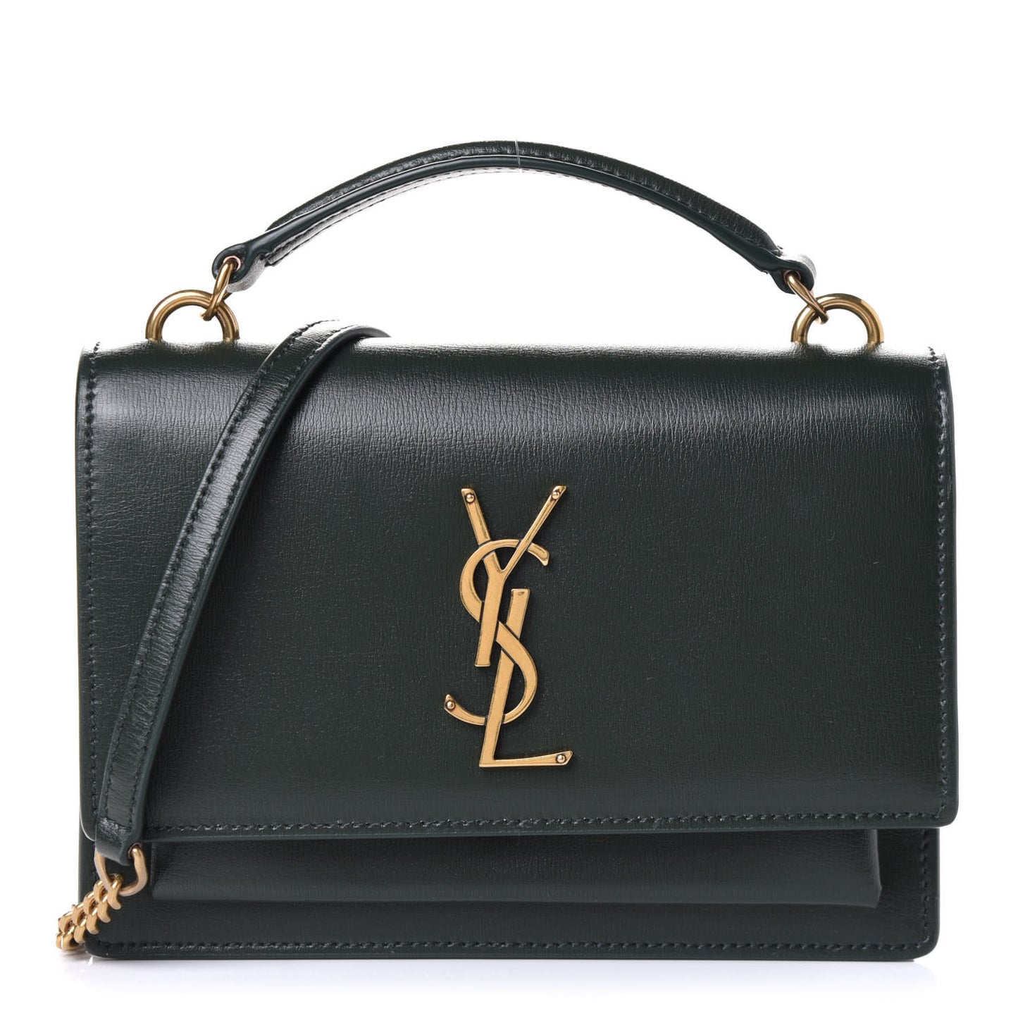 Calfskin Monogram Sunset Chain Wallet Green