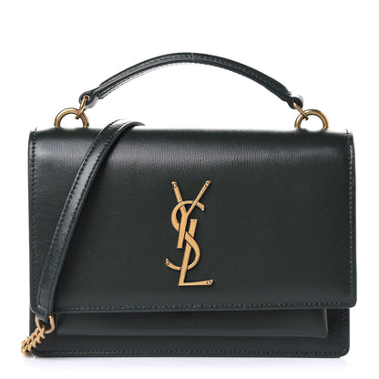 Saint Laurent Calfskin Monogram Sunset Chain Wallet Green 1 of 4